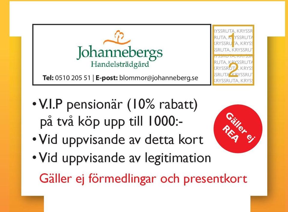 P pensionär (10% rabatt) på två