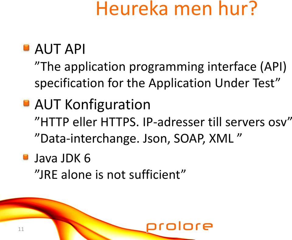 specification for the Application Under Test AUT Konfiguration