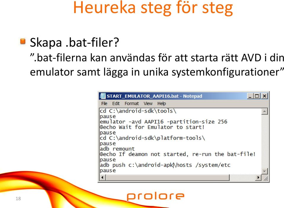 att starta rätt AVD i din