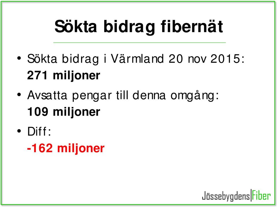 miljoner Avsatta pengar till denna