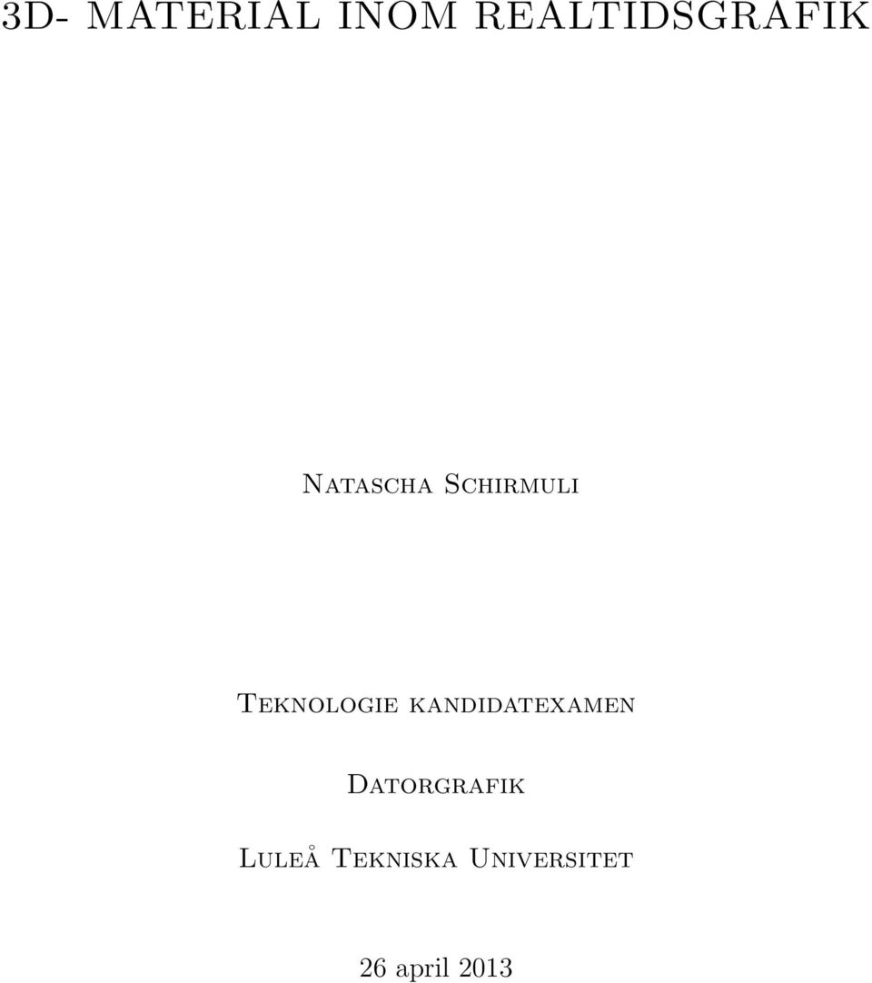 kandidatexamen Datorgrafik Luleå