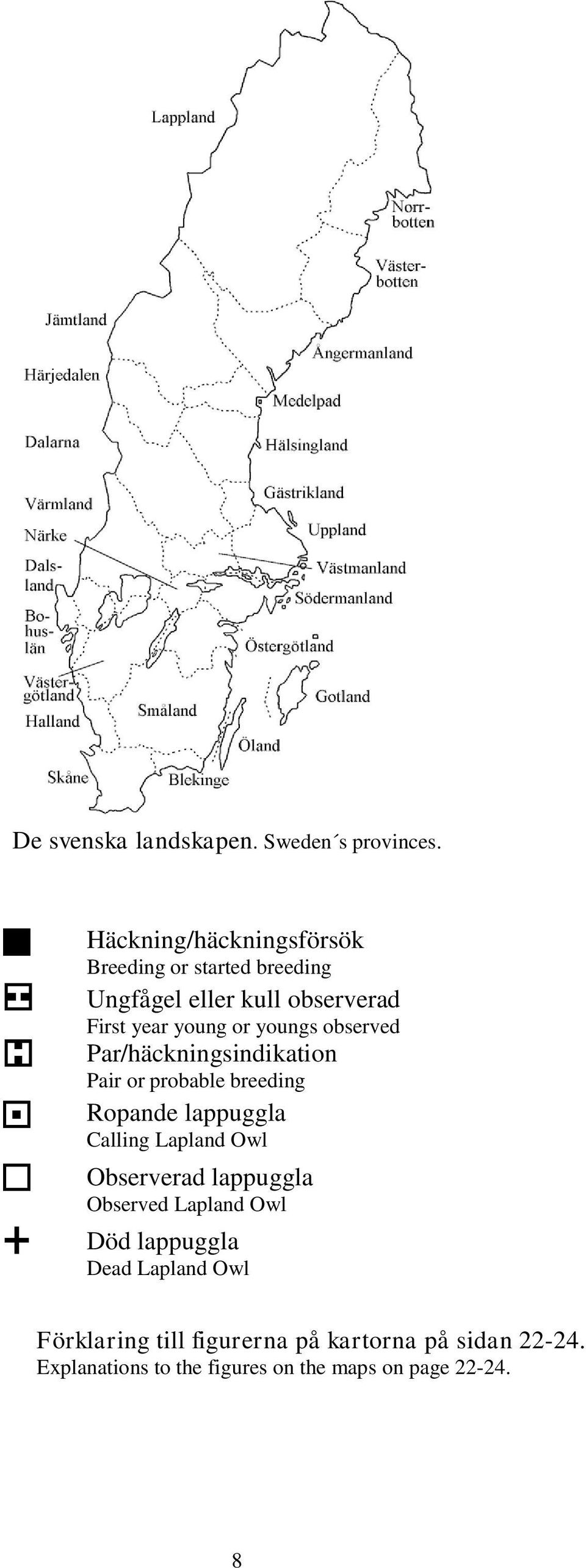 youngs observed Par/häckningsindikation Pair or probable breeding Ropande lappuggla Calling Lapland Owl