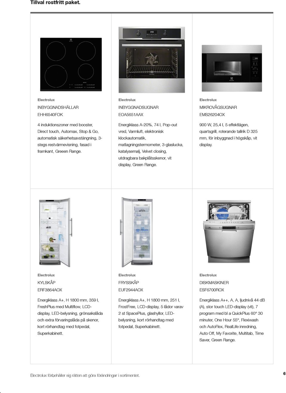 INBYGGNADSUGNAR EOA5651AAX Energiklass A-20%, 74 l, Pop-out vred, Varmluft, elektronisk klockautomatik, matlagningstermometer, 3-glaslucka, katalysemalj, Velvet closing, utdragbara bakplåtsskenor,