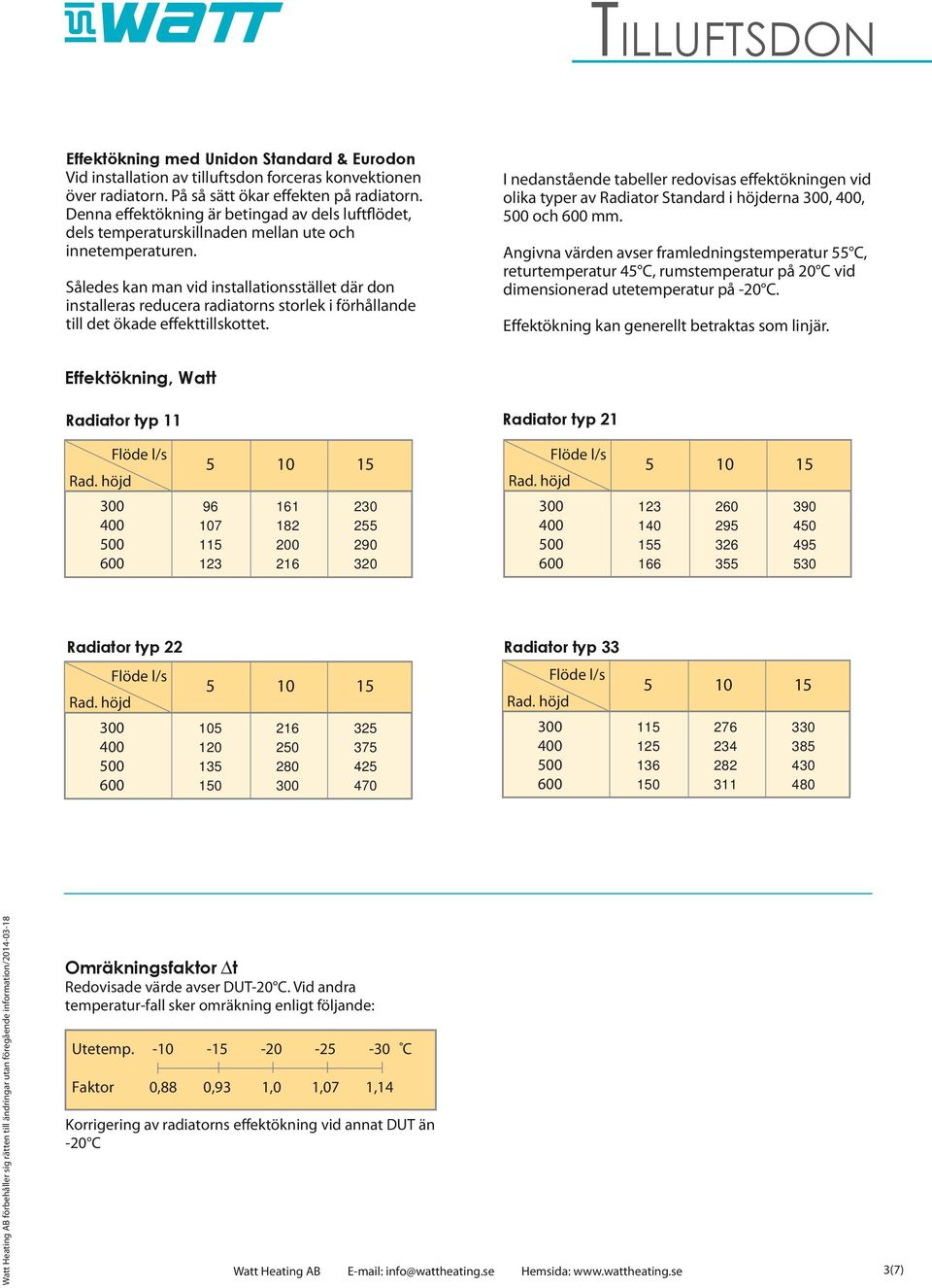 Således kan man vid installationsstället där don installeras reducera radiatorns storlek i förhållande till det ökade effekttillskottet.