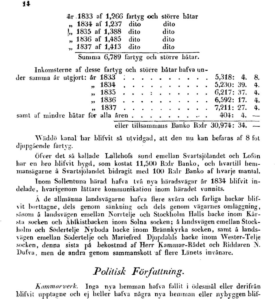 hvarje mantal. Inom Sollentuna härad hafva två nya häradsvägar år 1834 blifvit indelade, hvarigenom lättare kommunikation inom häradet vunnits.