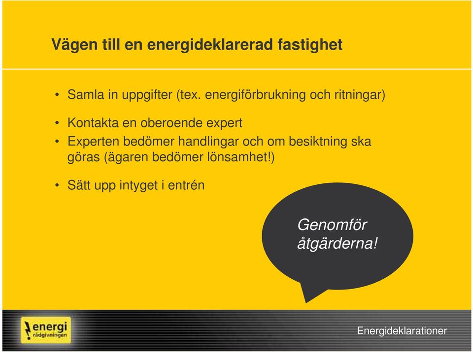 Experten bedömer handlingar och om besiktning ska göras (ägaren