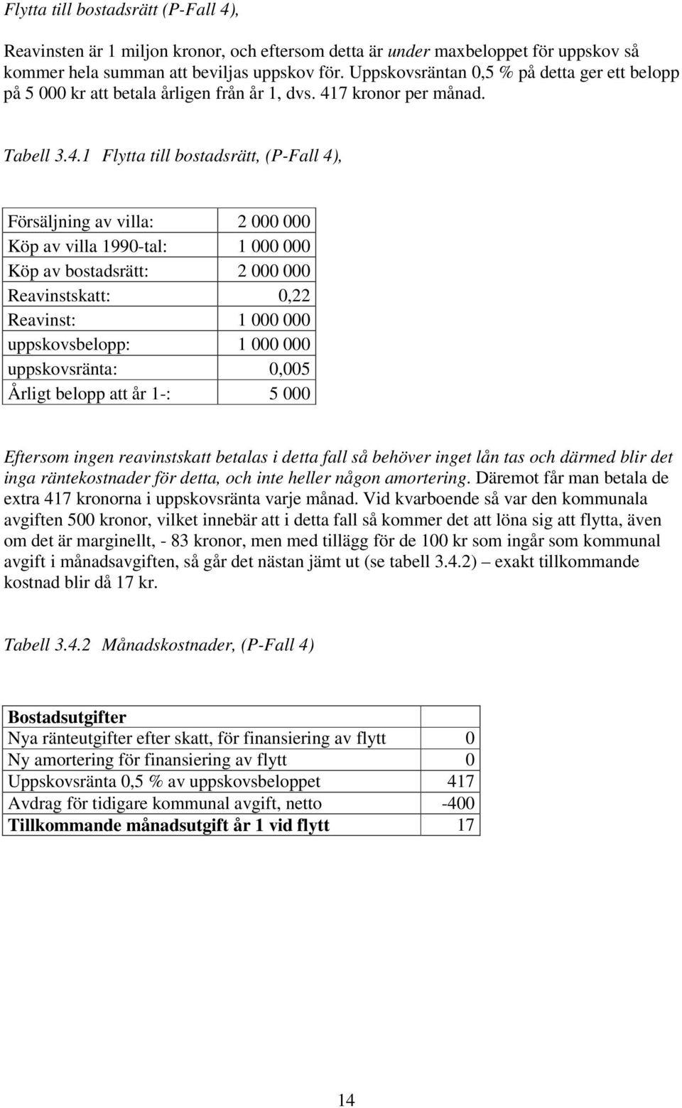 7 kronor per månad. Tabell 3.4.