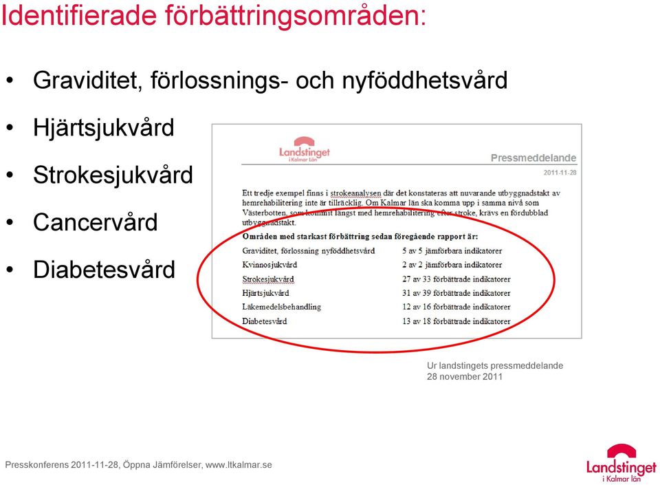 Diabetesvård Ur landstingets pressmeddelande 28 november