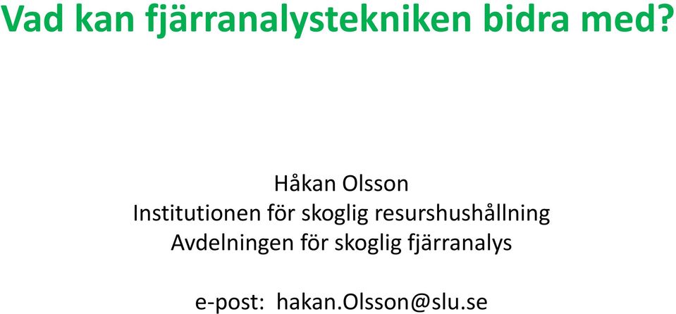 resurshushållning Avdelningen för