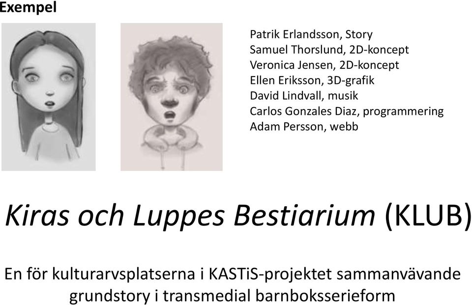 programmering Adam Persson, webb Kiras och Luppes Bestiarium (KLUB) En för