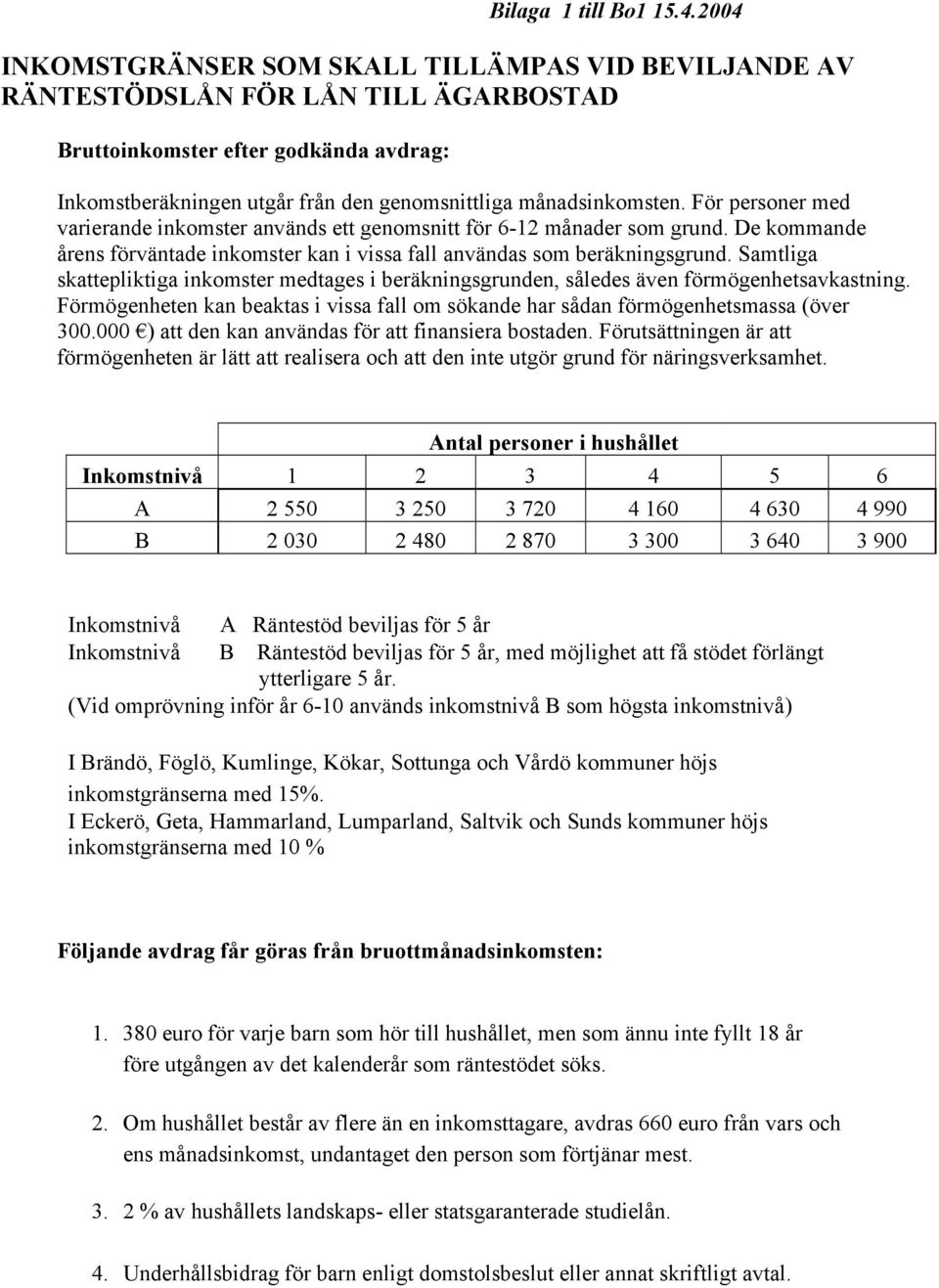 För personer med varierande inkomster används ett genomsnitt för 6-12 månader som grund. De kommande årens förväntade inkomster kan i vissa fall användas som beräkningsgrund.