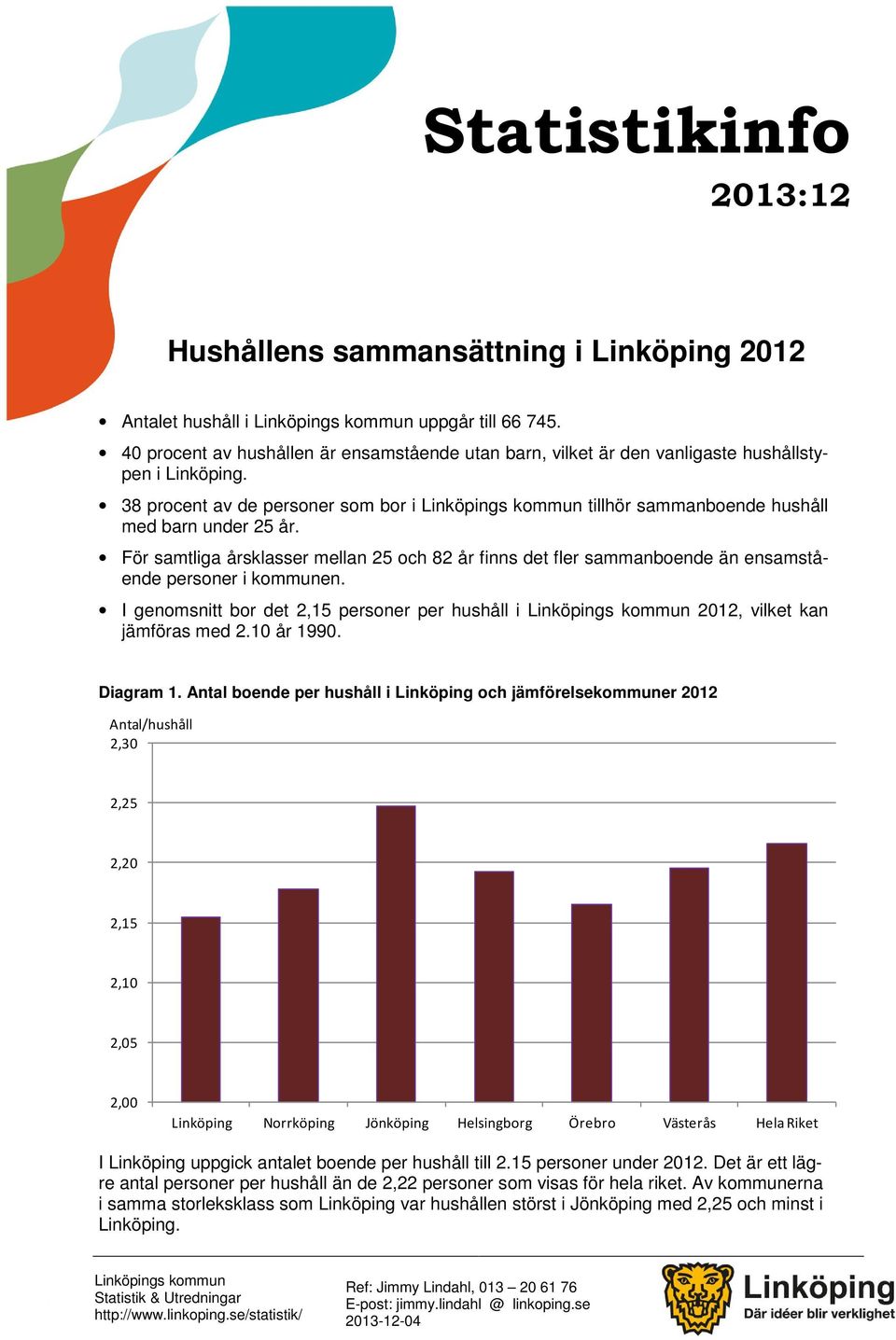 38 procent av de personer som bor i Linköpings kommun tillhör sammanboende hushåll med barn under 25 år.