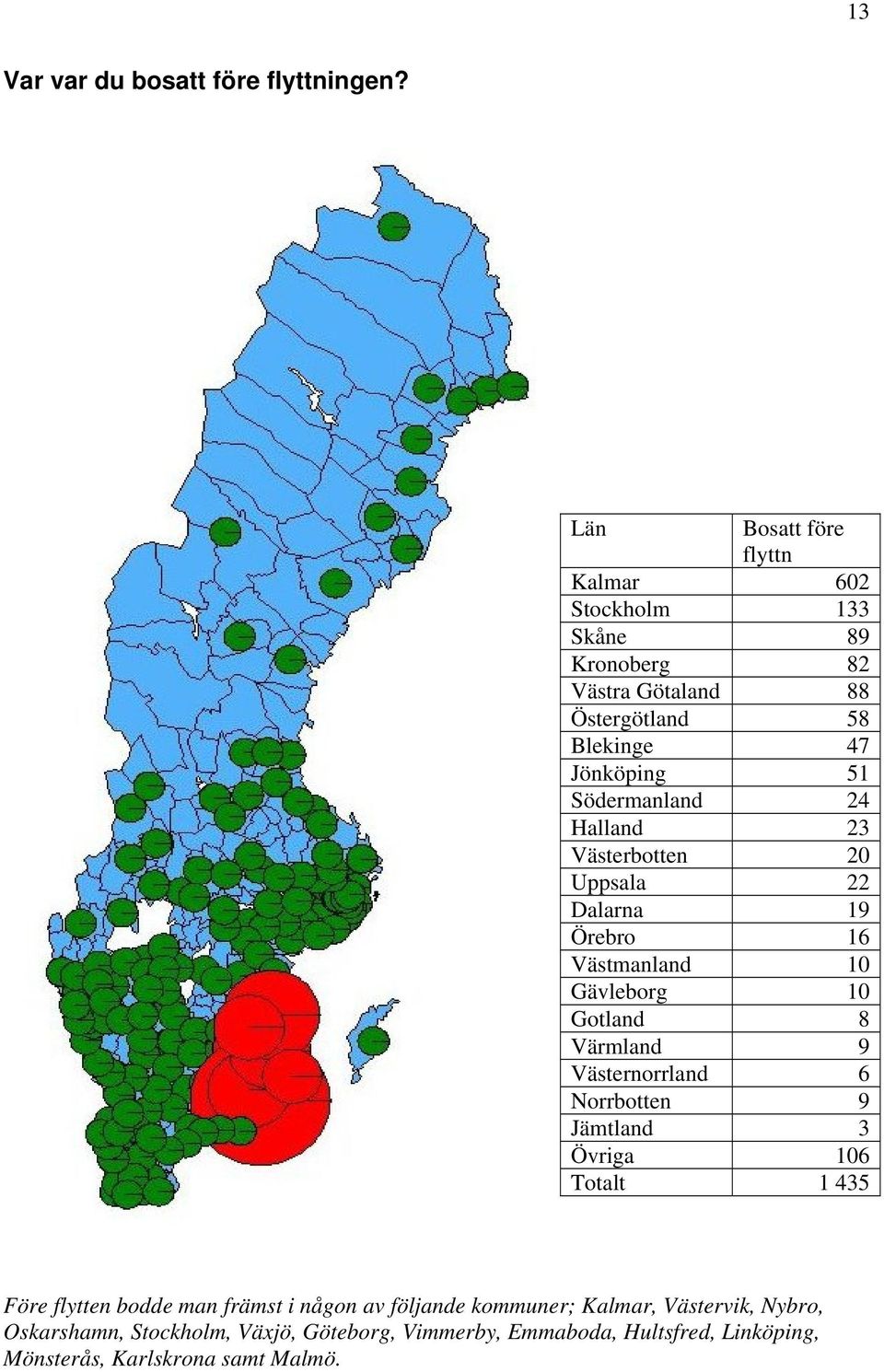 Södermanland 24 Halland 23 Västerbotten 20 Uppsala 22 Dalarna 19 Örebro 16 Västmanland 10 Gävleborg 10 Gotland 8 Värmland 9 Västernorrland