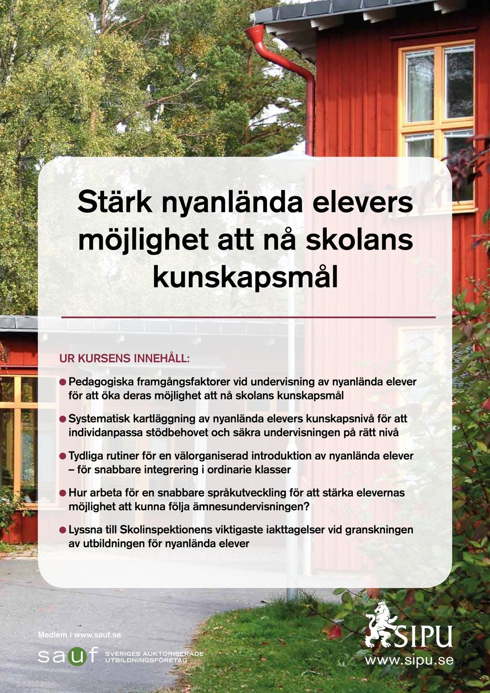 för en välorganiserad introduktion av nyanlända elever för snabbare integrering i ordinarie klasser Hur arbeta för en snabbare språkutveckling för att stärka elevernas