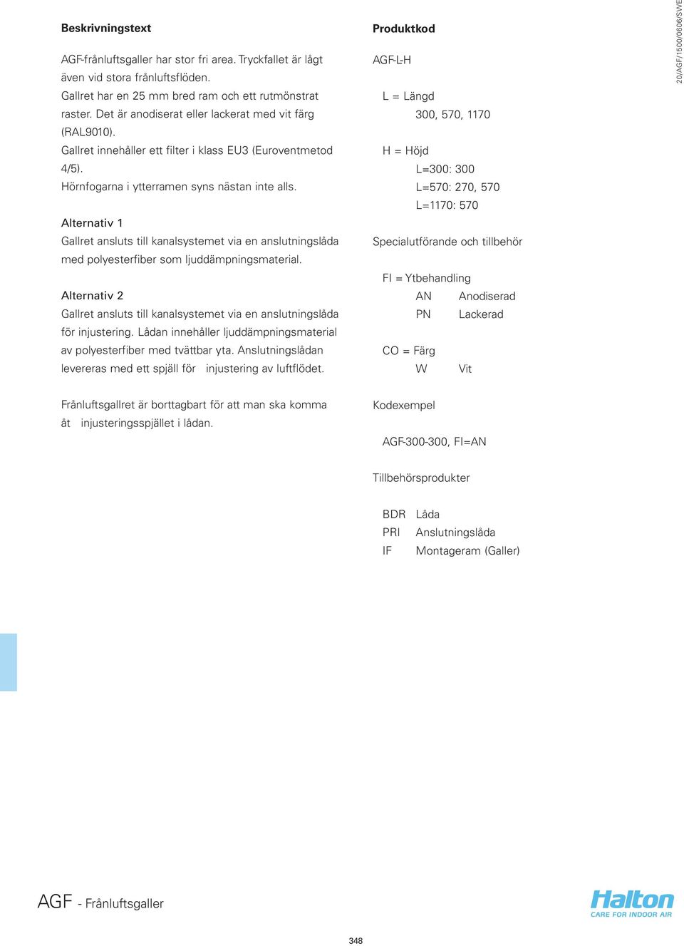 Alternativ 1 Gallret ansluts till kanalsystemet via en anslutningslåda med polyesterfiber som ljuddämpningsmaterial.