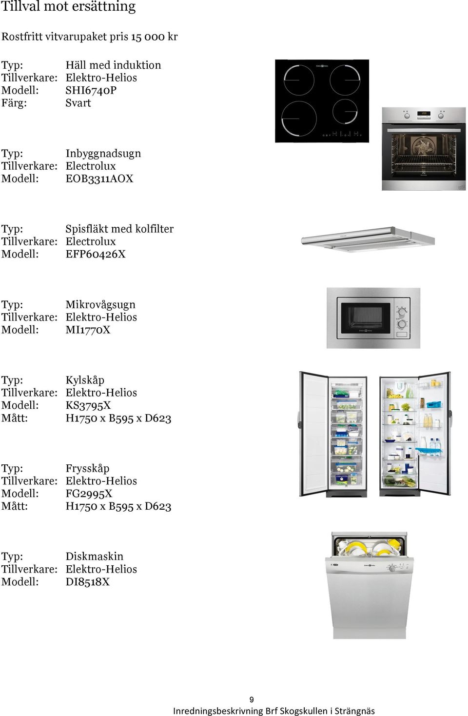 kolfilter Tillverkare: Electrolux EFP60426X Mikrovågsugn MI1770X Kylskåp KS3795X