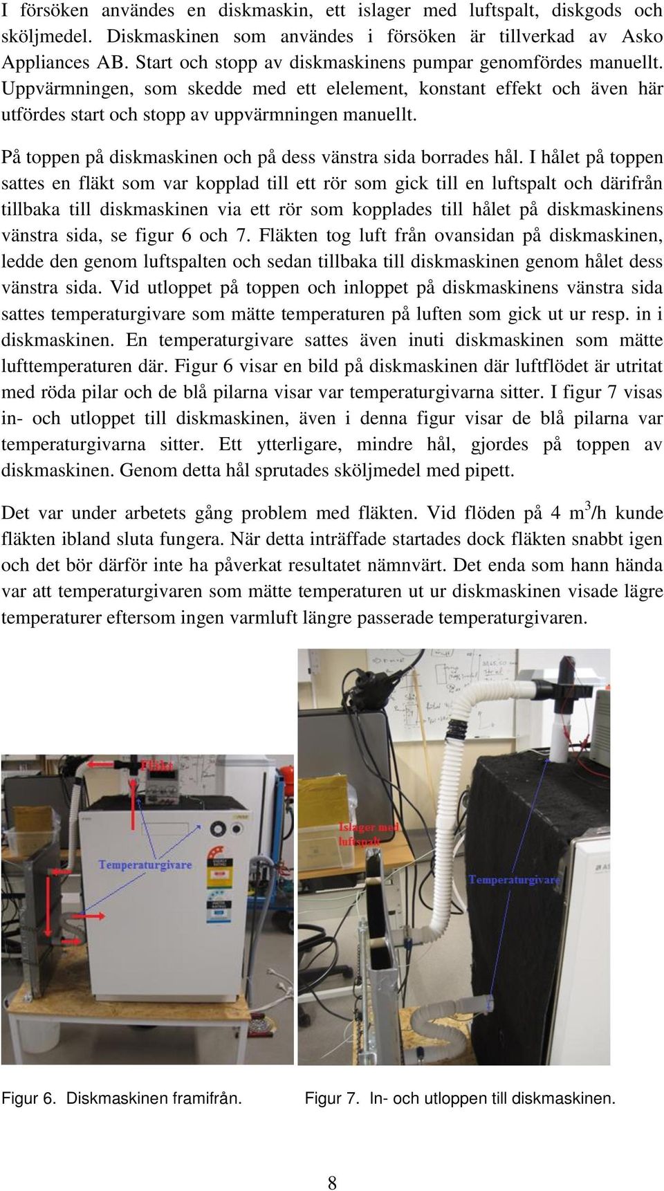 På toppen på diskmaskinen och på dess vänstra sida borrades hål.