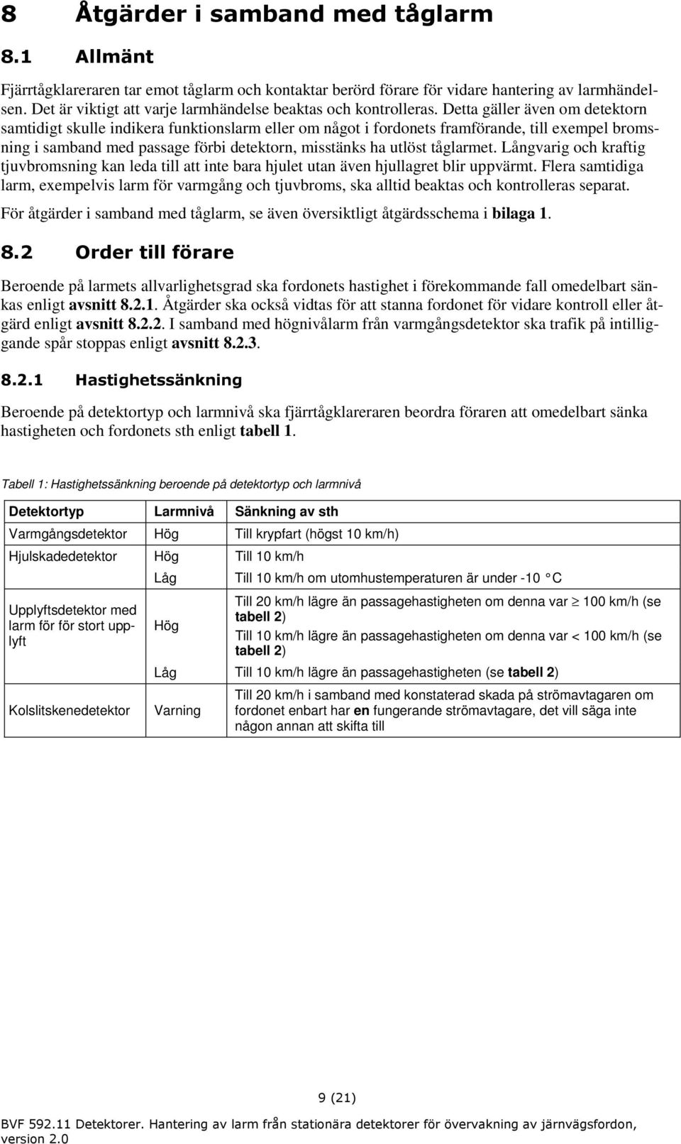 Detta gäller även om detektorn samtidigt skulle indikera funktionslarm eller om något i fordonets framförande, till exempel bromsning i samband med passage förbi detektorn, misstänks ha utlöst