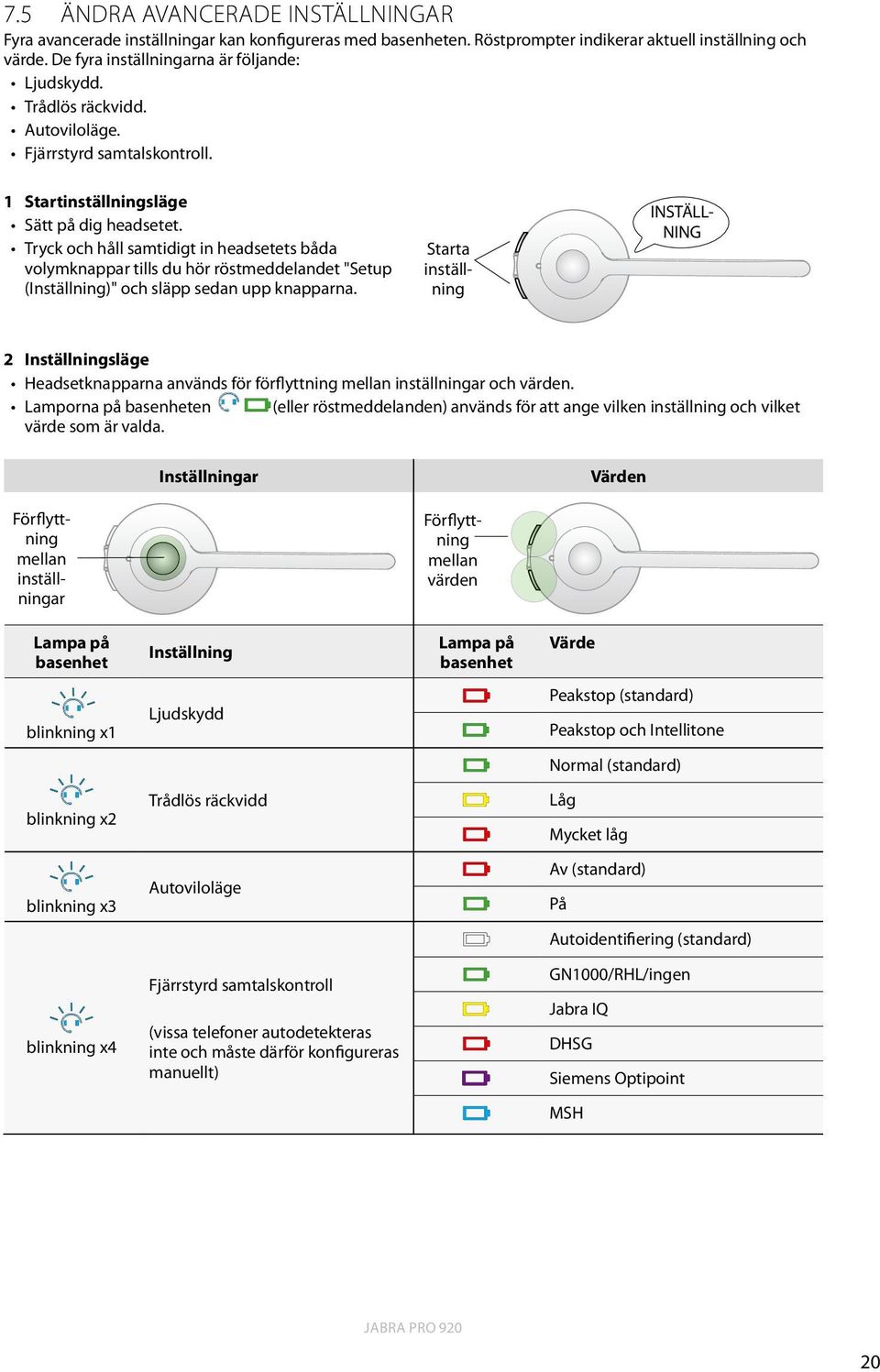 Tryck och håll samtidigt in headsetets båda volymknappar tills du hör röstmeddelandet "Setup (Inställning)" och släpp sedan upp knapparna.