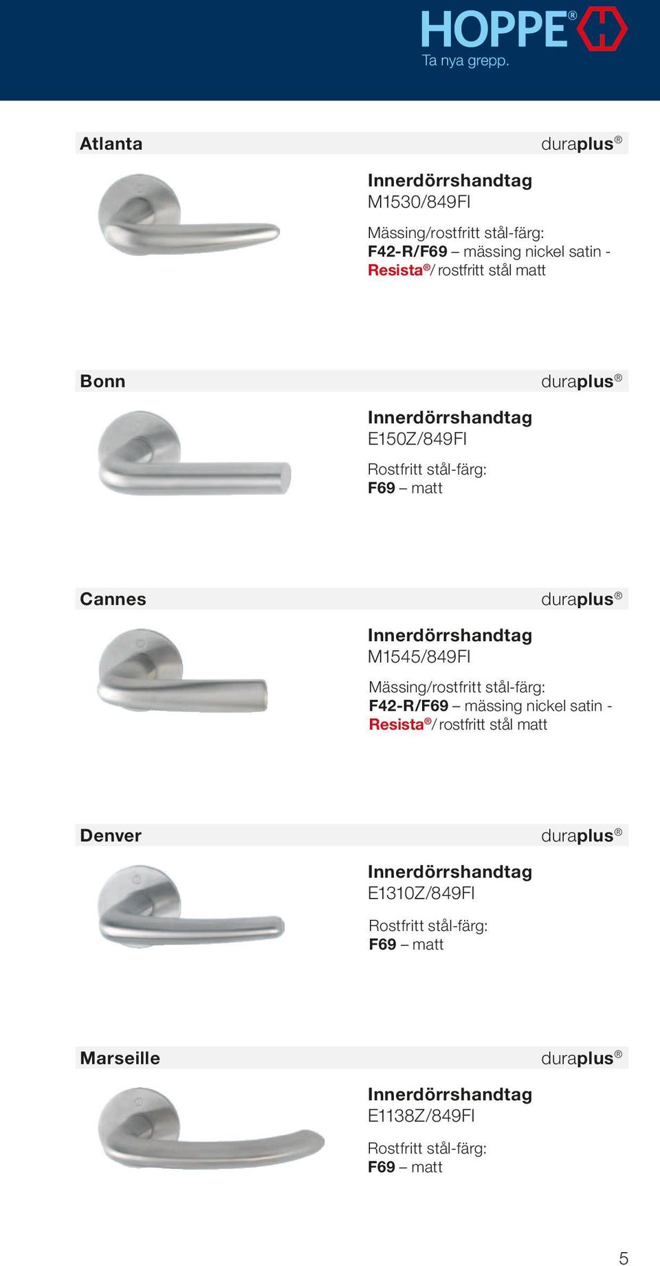 M1545/849FI Mässing/rostfritt stål-färg: F42-R/F69 mässing nickel satin - Resista