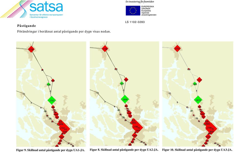 Skillnad antal påstigande per dygn UA1-JA. Figur 8.