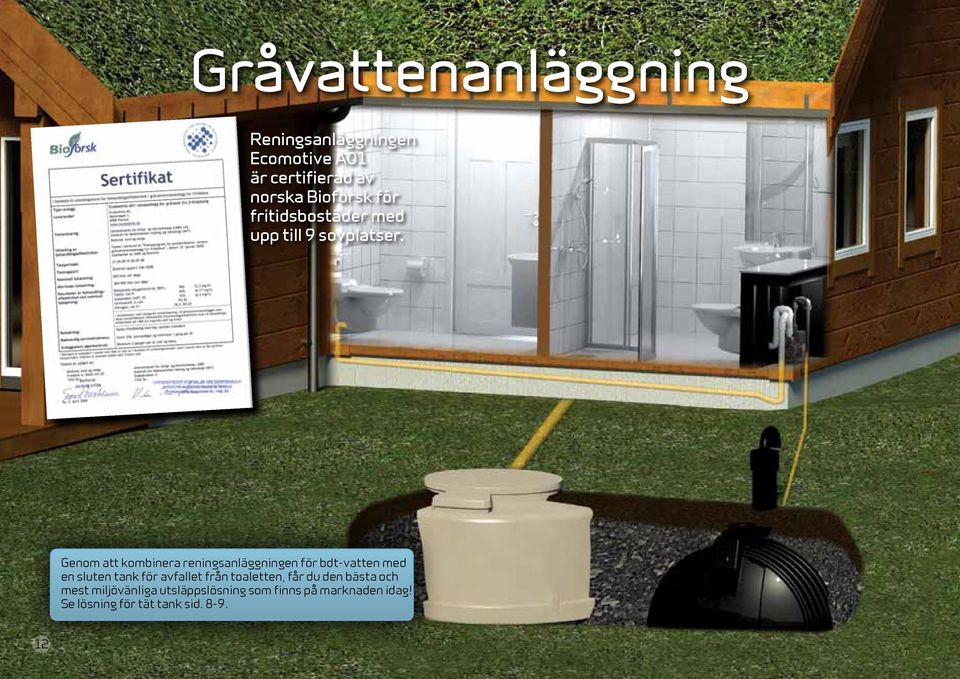 Genom att kombinera reningsanläggningen för bdt-vatten med en sluten tank för avfallet
