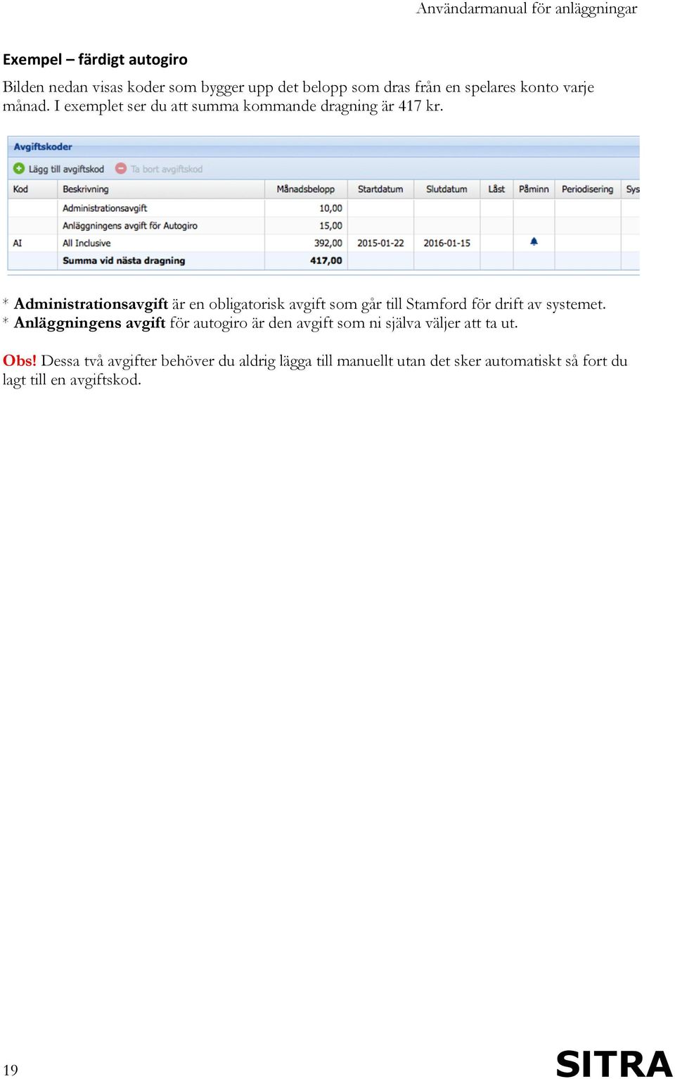 * Administrationsavgift är en obligatorisk avgift som går till Stamford för drift av systemet.