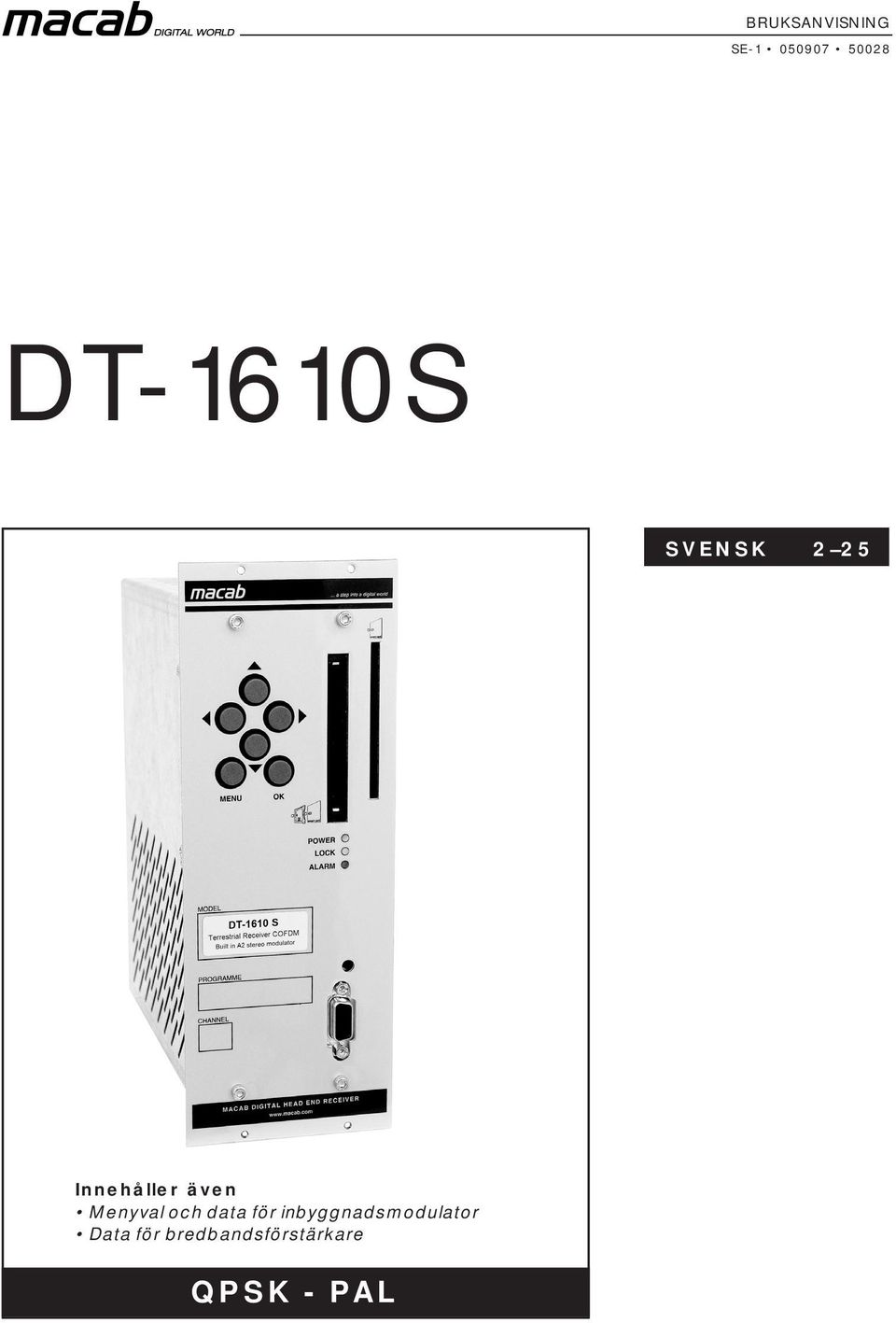 data för inbyggnadsmodulator