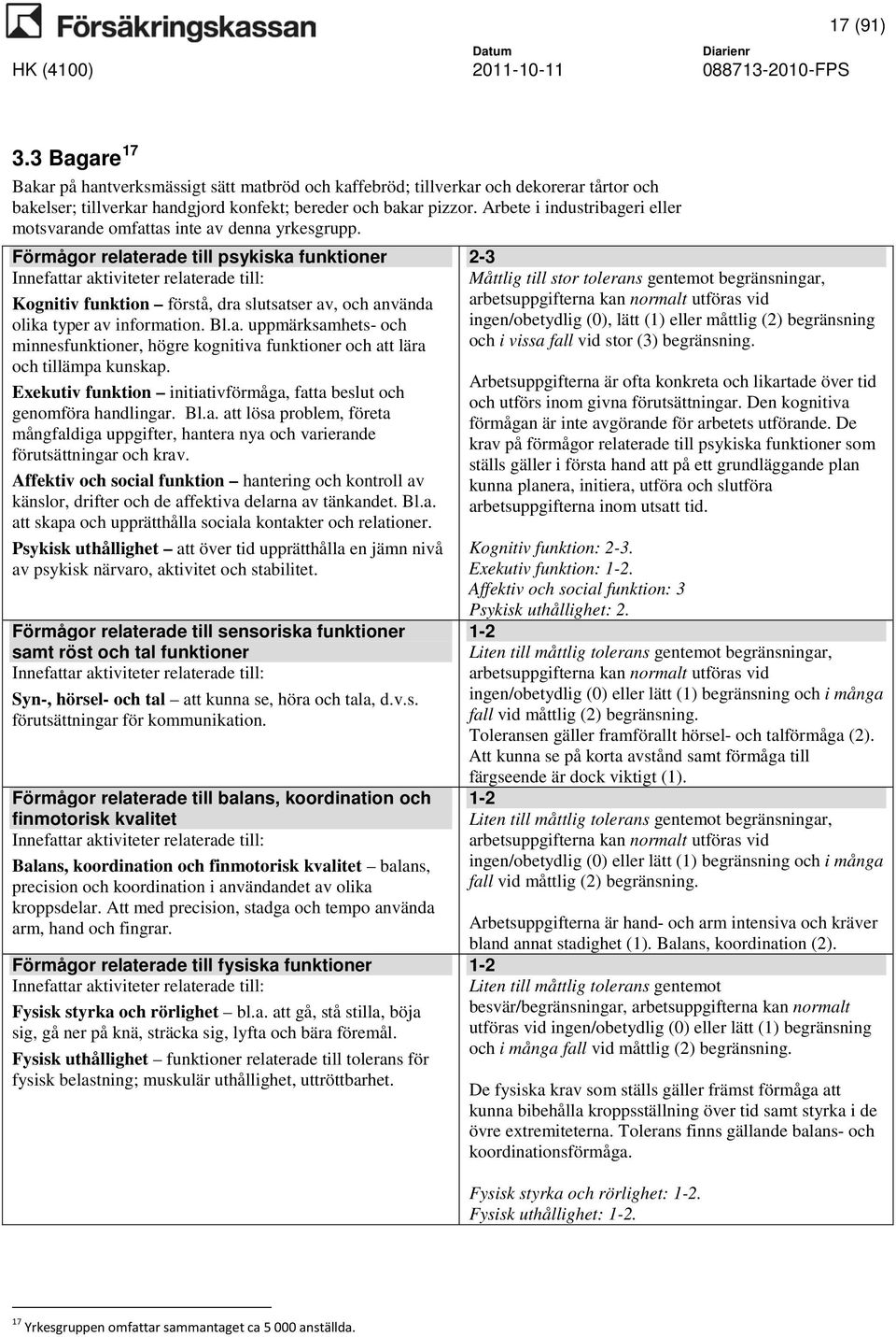 Förmågor relaterade till psykiska funktioner Kognitiv funktion förstå, dra slutsatser av, och använda olika typer av information. Bl.a. uppmärksamhets- och minnesfunktioner, högre kognitiva funktioner och att lära och tillämpa kunskap.