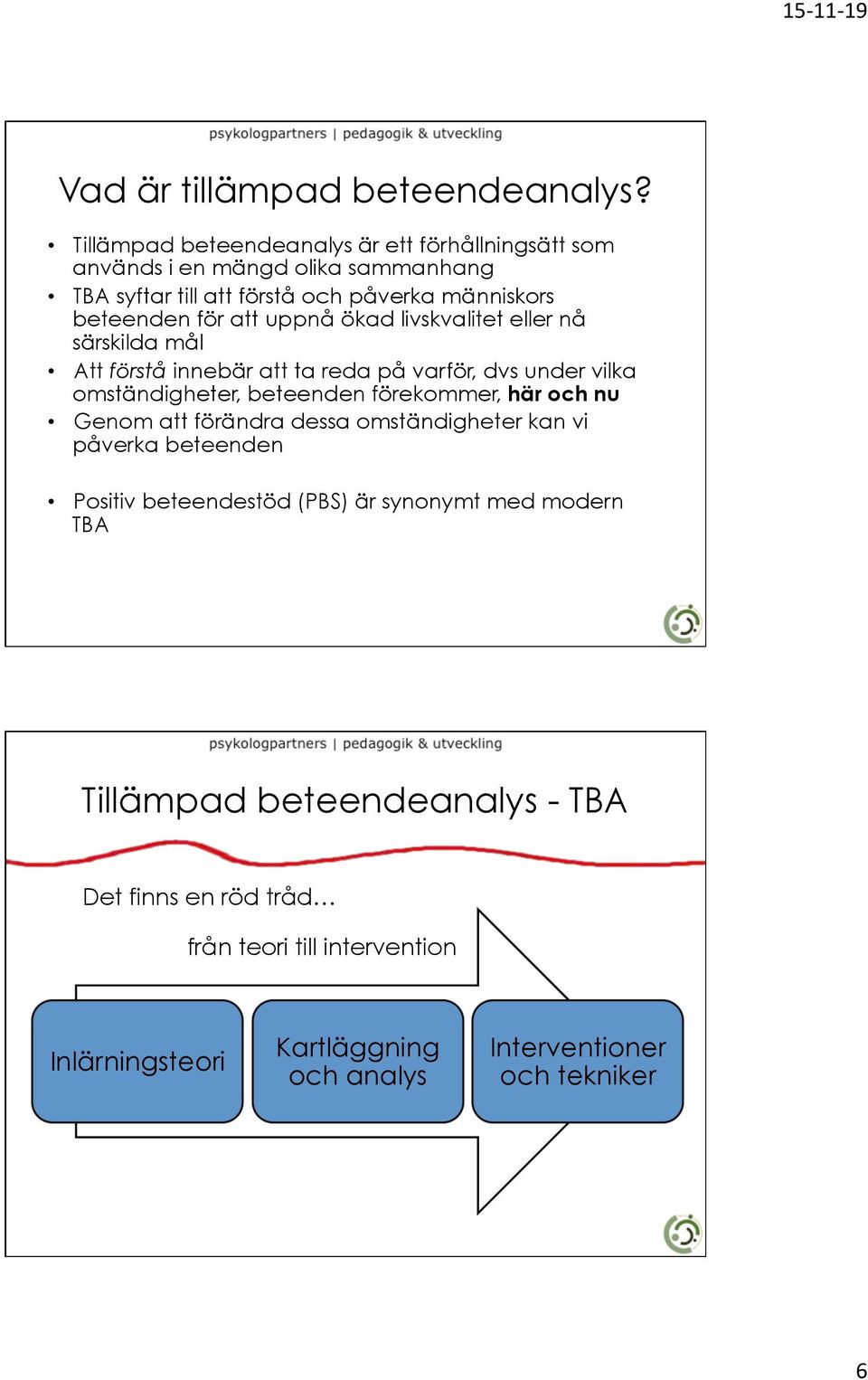 att uppnå ökad livskvalitet eller nå särskilda mål Att förstå innebär att ta reda på varför, dvs under vilka omständigheter, beteenden förekommer, här