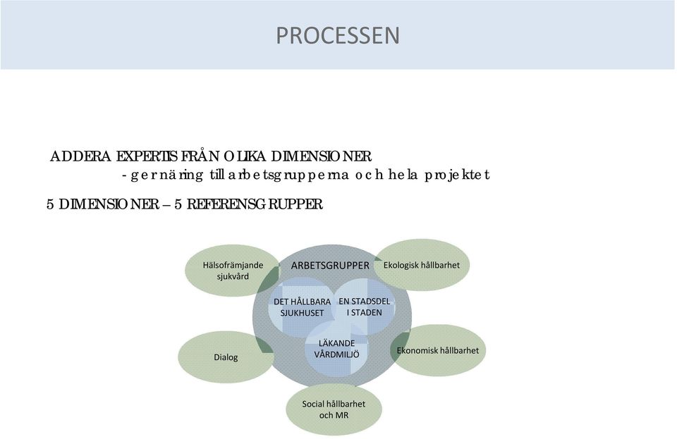Hälsofrämjande sjukvård ARBETSGRUPPER Ekologisk hållbarhet DET HÅLLBARA