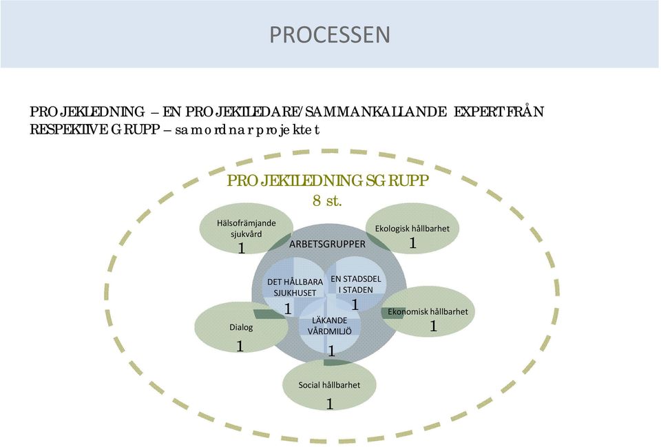 Hälsofrämjande sjukvård 1 ARBETSGRUPPER Ekologisk hållbarhet 1 Dialog 1 DET