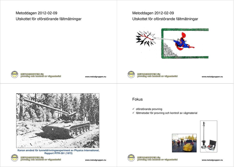 provning fältmetoder för provning och kontroll av vägmaterial Kanon använd för