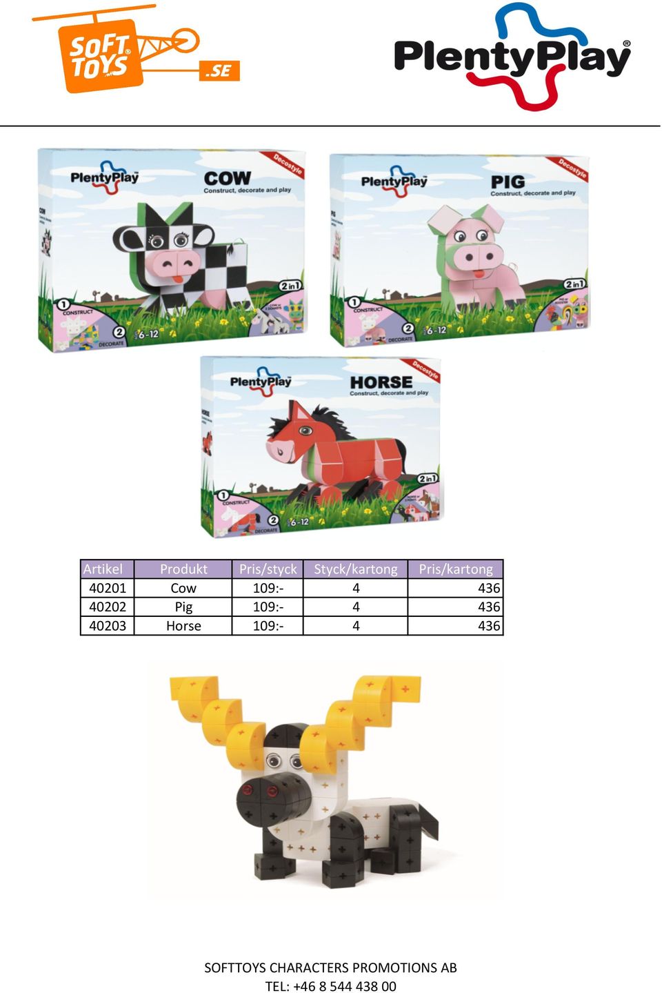 Cow 109:X 4 436 40202 Pig 109:X 4