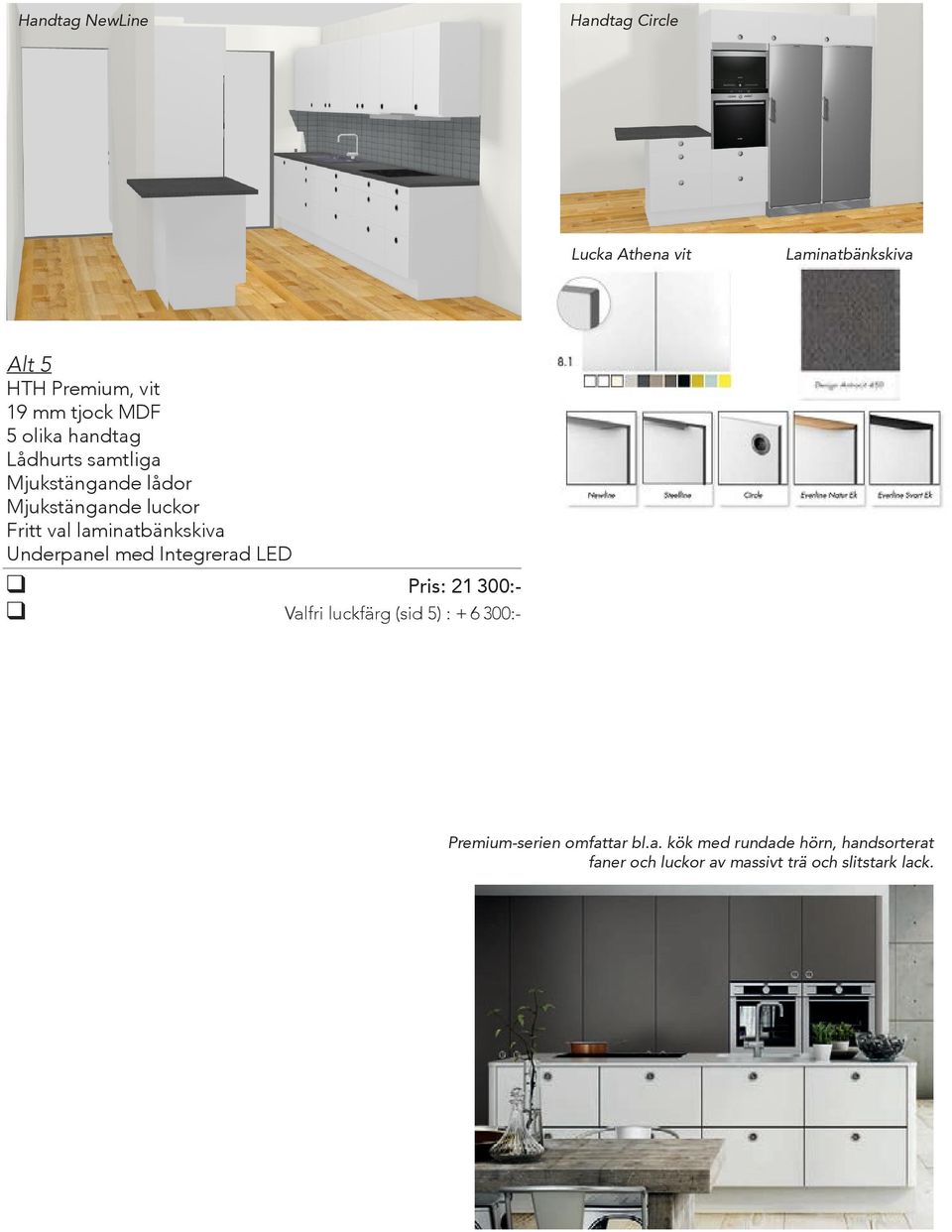 laminatbänkskiva Underpanel med Integrerad LED q Pris: 21 300:- q Valfri luckfärg (sid 5) : + 6 300:-