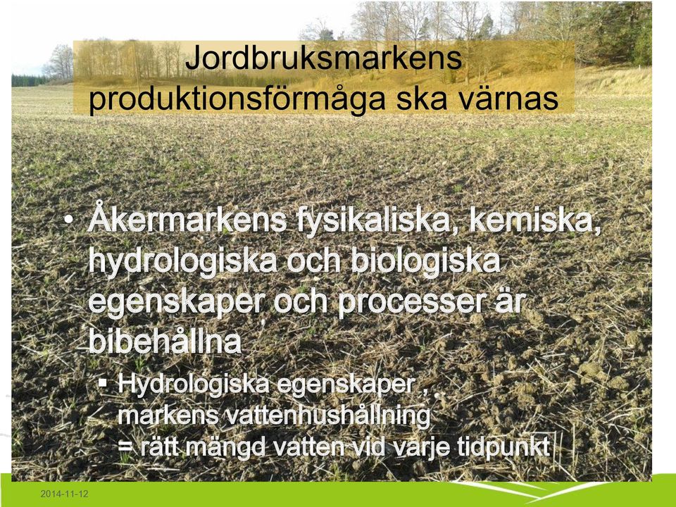 egenskaper och processer är bibehållna Hydrologiska