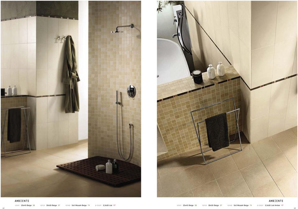 AMBIENTE 13101 25x45 Beige 38 13113 30x30 Beige 37