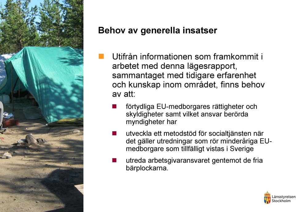 skyldigheter samt vilket ansvar berörda myndigheter har utveckla ett metodstöd för socialtjänsten när det gäller