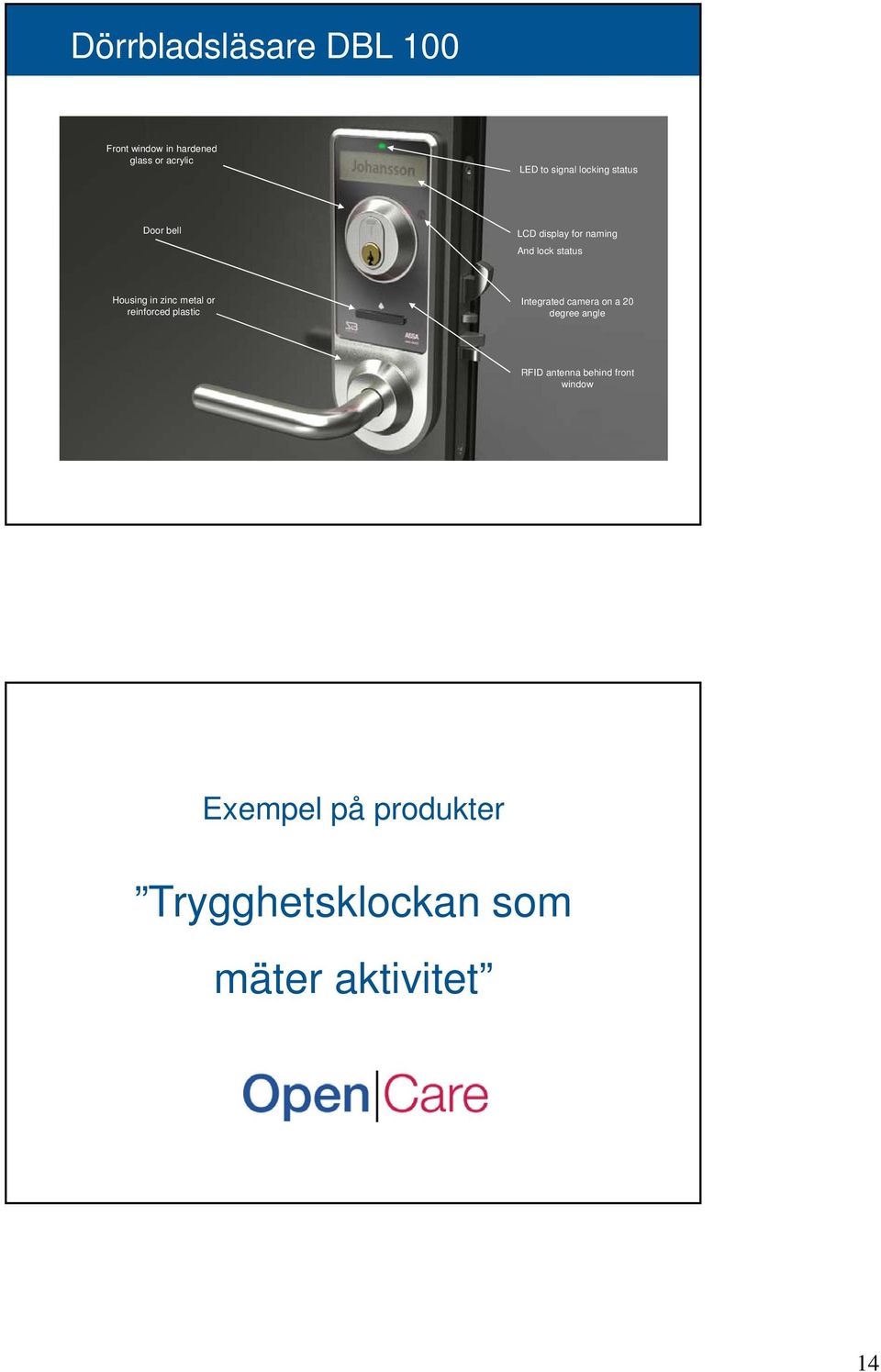 metal or reinforced plastic Integrated camera on a 20 degree angle RFID antenna