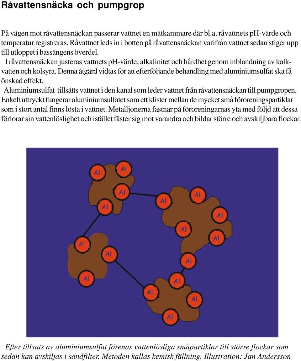 I råvattensnäckan justeras vattnets ph-värde, alkalinitet och hårdhet genom inblandning av kalkvatten och kolsyra.