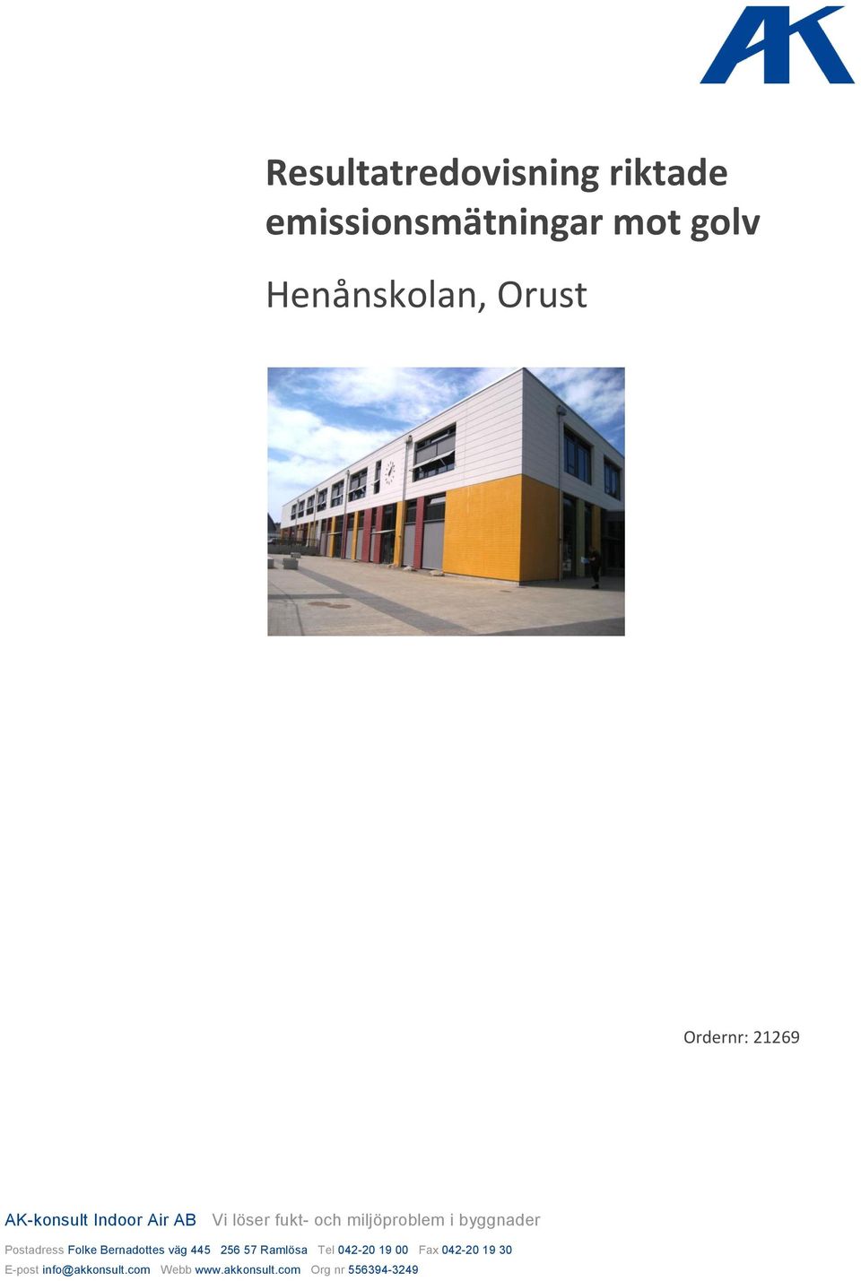 byggnader Postadress Folke Bernadottes väg 445 256 57 Ramlösa Tel 042-20 19