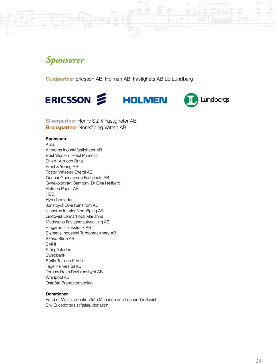 Juristbyrå Owe Karlström AB Kinnarps Interior Norrköping AB Lindqvist Lennart och Marianne Mattssons Fastighetsutveckling AB Ringarums Busstrafik AB Siemens Industrial Turbomachinery AB Sköna Skon AB