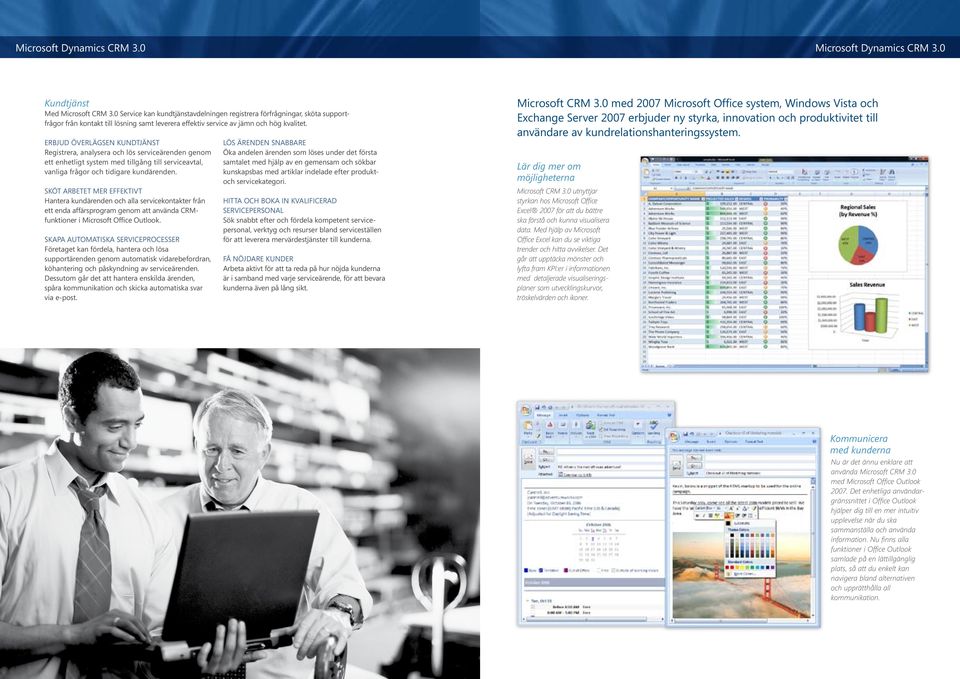SKÖT ARBETET MER EFFEKTIVT Hantera kundärenden och alla servicekontakter från ett enda affärsprogram genom att använda CRMfunktioner i Microsoft Office Outlook.