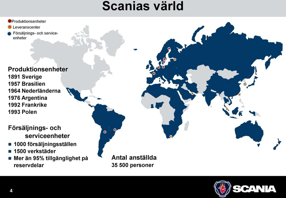 1992 Frankrike 1993 Polen Försäljnings- och serviceenheter 1000 försäljningsställen