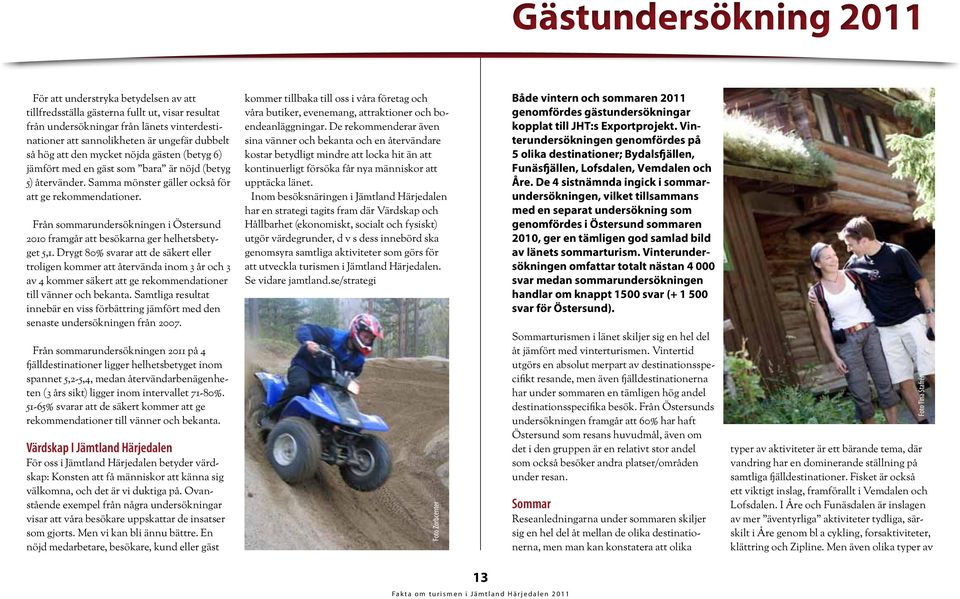 Från sommarundersökningen i Östersund 21 framgår att besökarna ger helhetsbetyget 5,1.