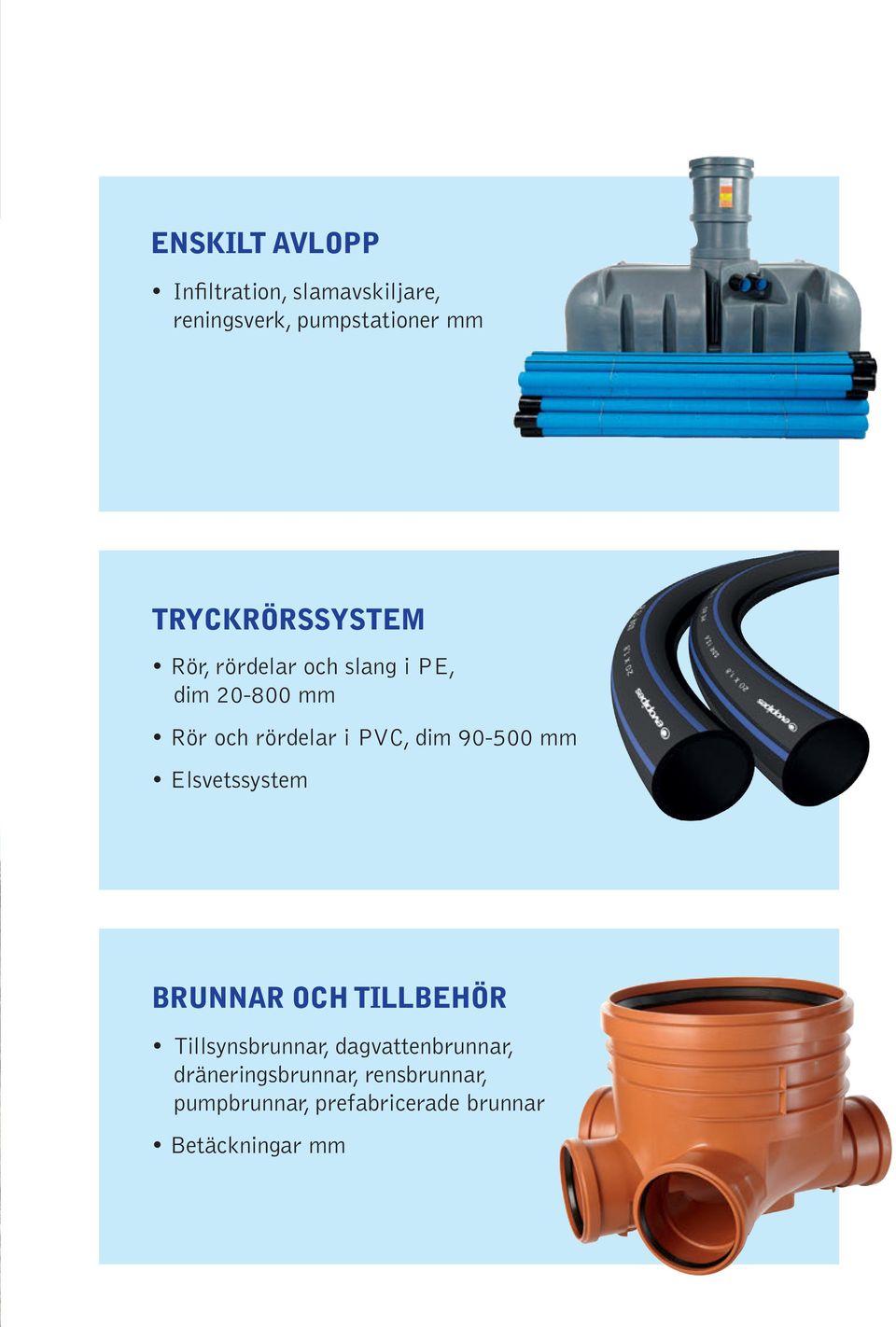 PVC, dim 90-500 mm Elsvetssystem Brunnar och tillbehör Tillsynsbrunnar,