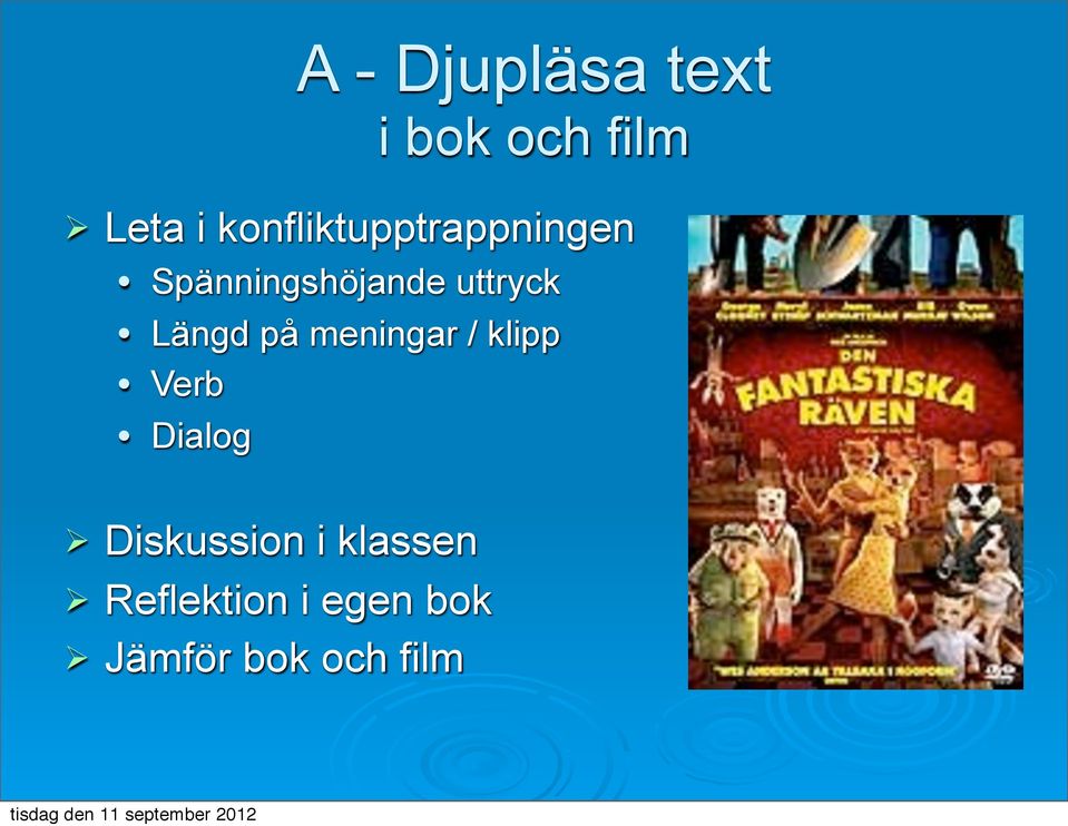 uttryck Längd på meningar / klipp Verb Dialog