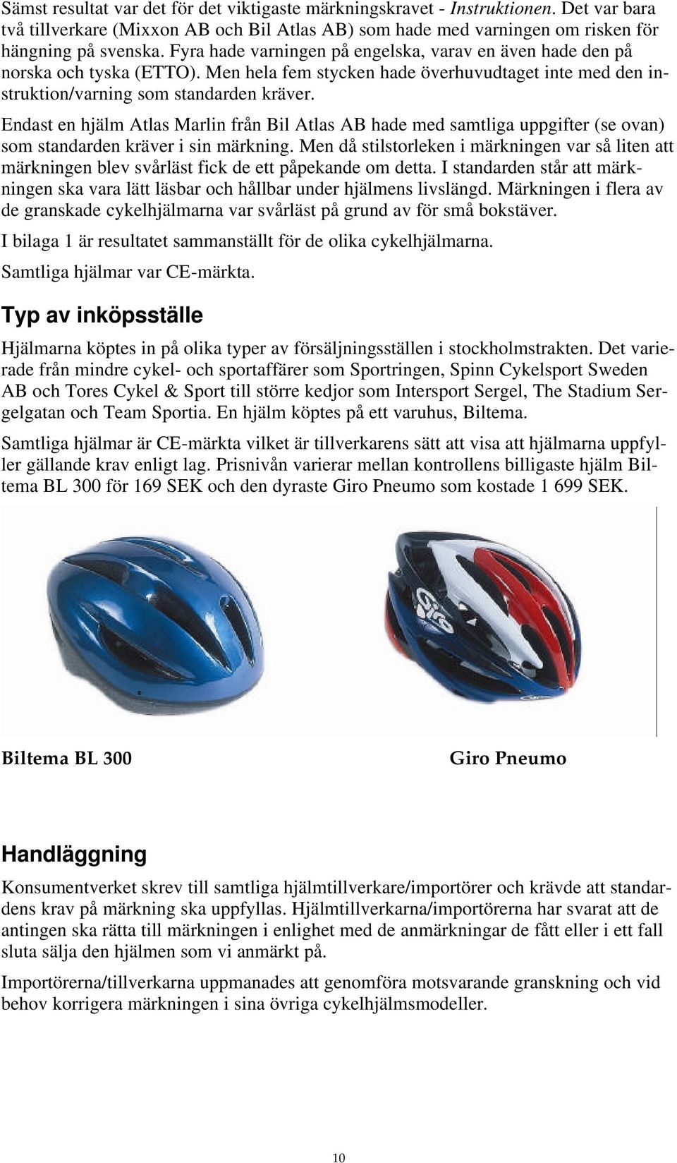 Märkning i cykelhjälmar - PDF Gratis nedladdning