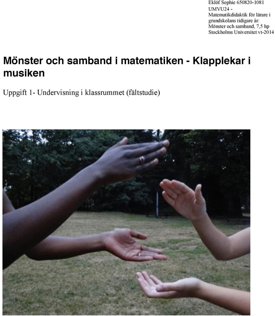 Klapplekar i musiken Uppgift 1-