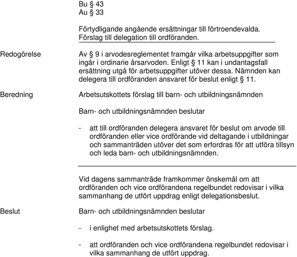 Nämnden kan delegera till ordföranden ansvaret för beslut enligt 11.